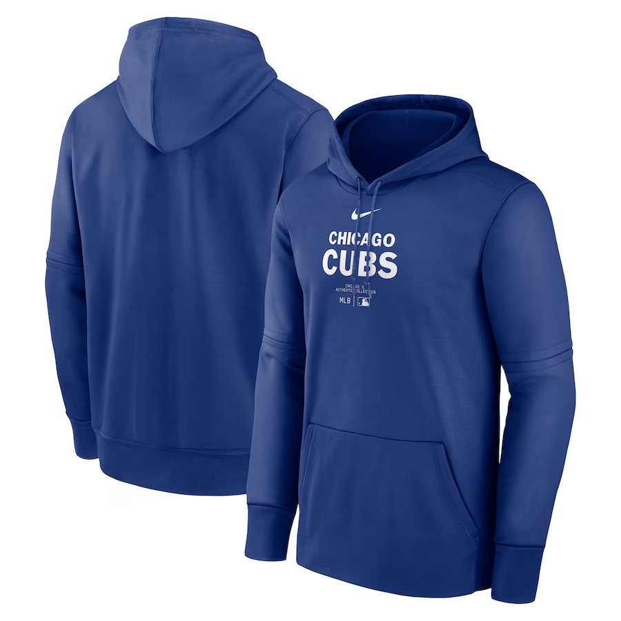 Men's Chicago Cubs Royal Collection Practice Performance Pullover Hoodie